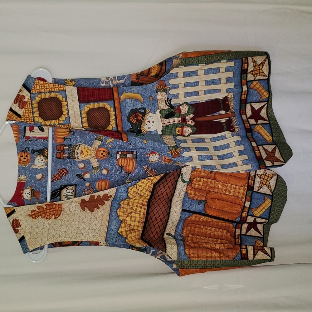 Vintage 90s y2k Reversible Fall Scarecrow Vest